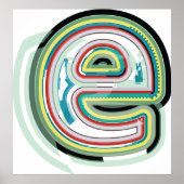 数々の色文字E抽象芸術モダンタイポグラフィ ポスター (正面)