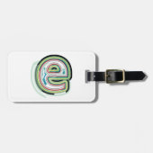 数々の色文字E抽象芸術モダンタイポグラフィ ラゲッジタグ (正面横)