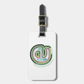 数々の色文字E抽象芸術モダンタイポグラフィ ラゲッジタグ (正面縦)