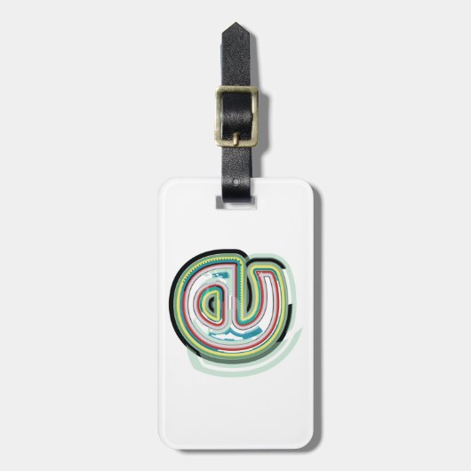 数々の色文字E抽象芸術モダンタイポグラフィ ラゲッジタグ (正面縦)