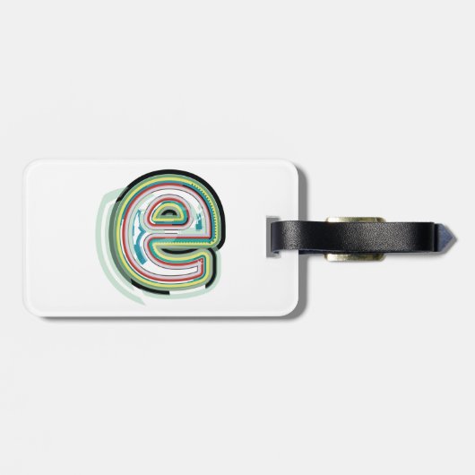 数々の色文字E抽象芸術モダンタイポグラフィ ラゲッジタグ (裏面横)