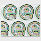 数々の色文字E抽象芸術モダンタイポグラフィ ラッピングペーパー (フラット)