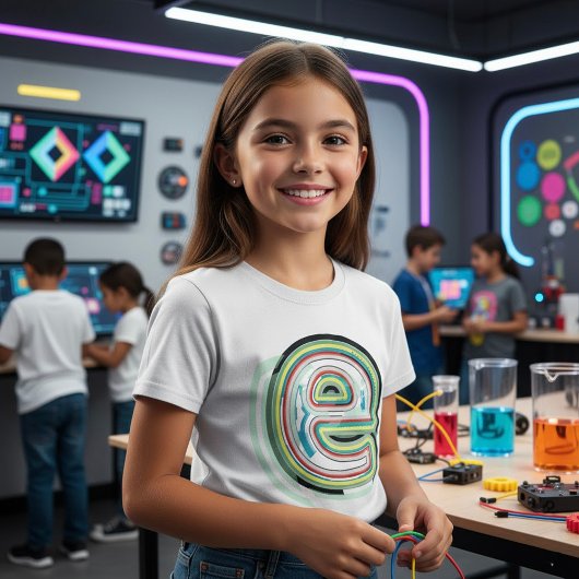 数々の色文字E抽象芸術モダンタイポグラフィ Tシャツ