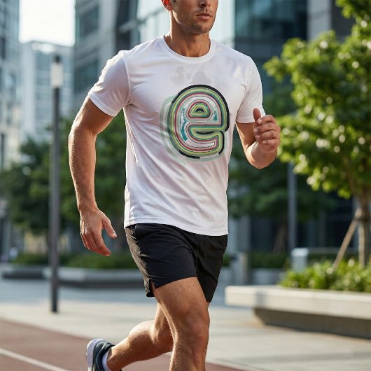 数々の色文字E抽象芸術モダンタイポグラフィ Tシャツ