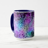 数々の色正方形モザイクパターン マグカップ (正面左)