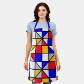 数々の色正方形 エプロン (着用した状態)