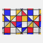 数々の色正方形 キッチンタオル (横)