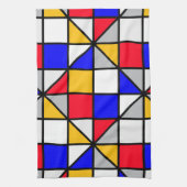 数々の色正方形 キッチンタオル (縦)