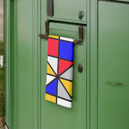 数々の色正方形 キッチンタオル