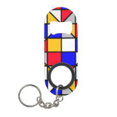 数々の色正方形 キーホルダー栓抜き (正面)