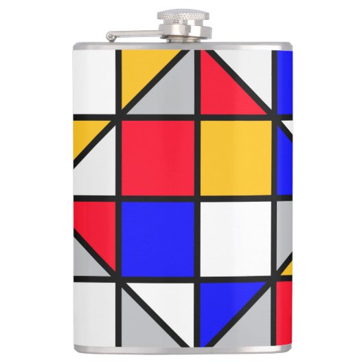 数々の色正方形 フラスク (正面)