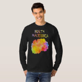 数々の色水彩北マケドニア地図デジタル Tシャツ (正面フル)