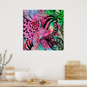 数々の色水彩及びインクパターンスケッチ ポスター (キッチン)