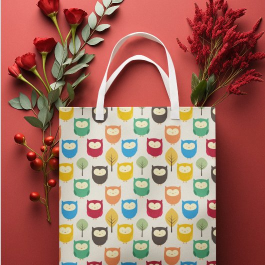 数々の色漫画フクロウ抱き枕 ミディアムペーパーバッグ