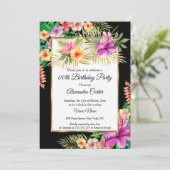 数々の色熱帯ブラックハイビスカスフローラパーティー 招待状 (スタンド正面)