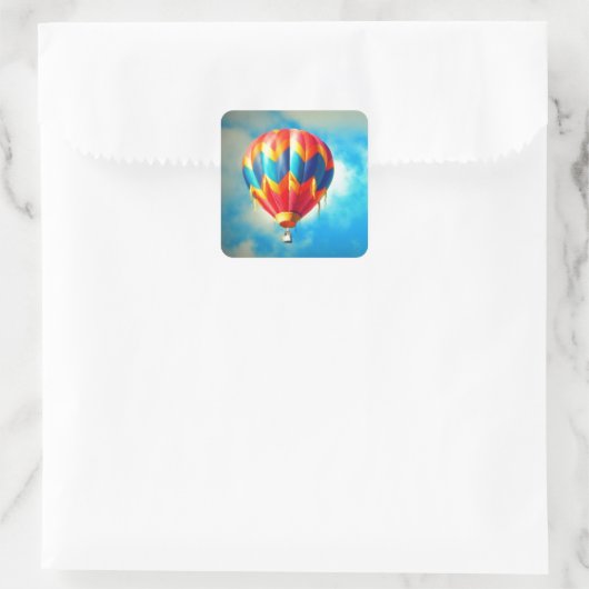 数々の色熱気球 スクエアシール (バッグ)