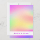 数々の色絞り染めモダン結婚の 招待状 (裏面)