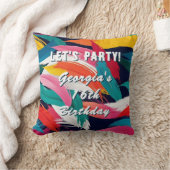 数々の色絵を描効果パーティー誕生日 クッション (ブランケット)