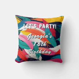 数々の色絵を描効果パーティー誕生日 クッション