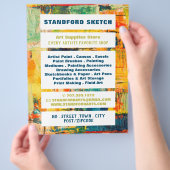 数々の色絵を描抽象芸術用品店 チラシ (手)