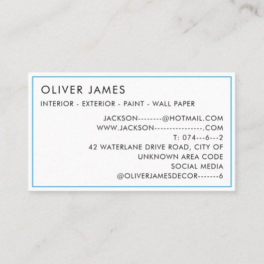 数々の色絵を描絵を描ポット飾 名刺 (裏面)