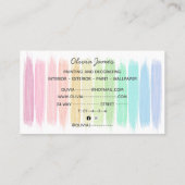 数々の色絵を描絵を描筋飾と 名刺 (裏面)