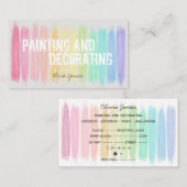 数々の色絵を描絵を描筋飾と 名刺 (正面/裏面)