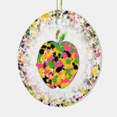 数々の色絵を描(ばちゃばちゃ)跳ねるApple先生 セラミックオーナメント (左)