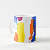 数々の色絵画の コーヒーマグカップ (正面左)