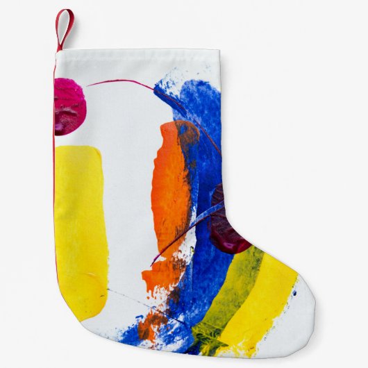 数々の色絵画の スモールクリスマスストッキング (正面)