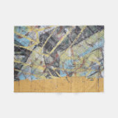 数々の色絵画壁 フリースブランケット (正面(横))