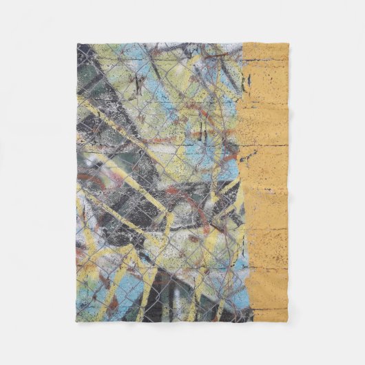 数々の色絵画壁 フリースブランケット (正面)