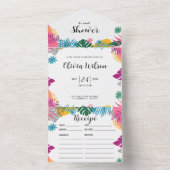 数々の色葉ブライダルシャワー オールインワン招待状 (内側)