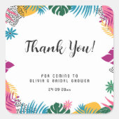 数々の色葉ブライダルシャワー スクエアシール (正面)