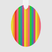 数々の色虹の垂直ストライプパターン オーナメント (正面)