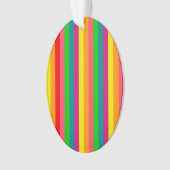 数々の色虹の垂直ストライプパターン オーナメント (正面)