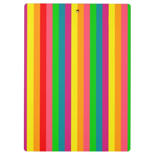 数々の色虹の垂直ストライプパターン クリップボード (裏面)