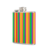 数々の色虹の垂直ストライプパターン フラスク (左)