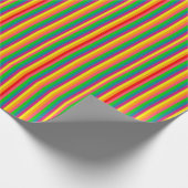 数々の色虹の垂直ストライプパターン ラッピングペーパー (角)