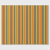 数々の色虹の垂直ストライプパターン ラッピングペーパー (フラット)