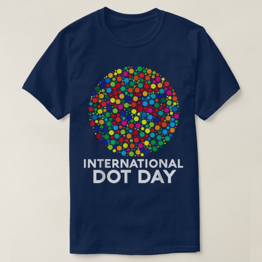 数々の色虹色水玉模様国際的 Tシャツ (デザイン正面)