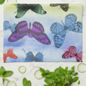 数々の色蝶の水の色絵画の キッチンタオル (折り畳み)