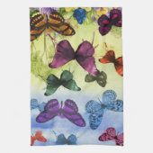数々の色蝶の水の色絵画の キッチンタオル (縦)