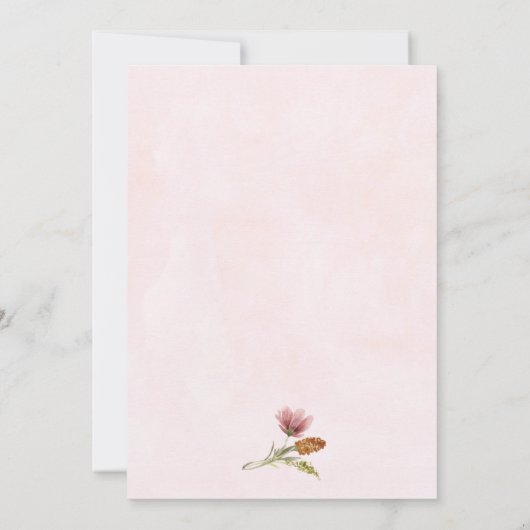 数々の色野花リース女子ファースト誕生日 招待状 (裏面)