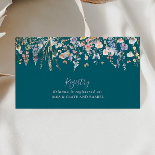 数々の色野草緑の結婚ギフト簿 エンクロージャーカード