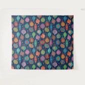 数々の色金ゴールドクリスマスツリー装飾パターン タペストリー (正面(横))