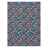 数々の色金ゴールドクリスマスツリー装飾パターン テーブルクロス (正面)