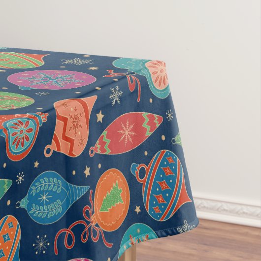 数々の色金ゴールドクリスマスツリー装飾パターン テーブルクロス (インサイチュ)