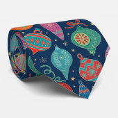 数々の色金ゴールドクリスマスツリー装飾パターン ネクタイ (ロール)