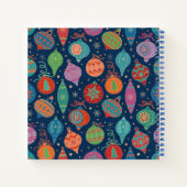 数々の色金ゴールドクリスマスツリー装飾パターン ノートブック (裏面)